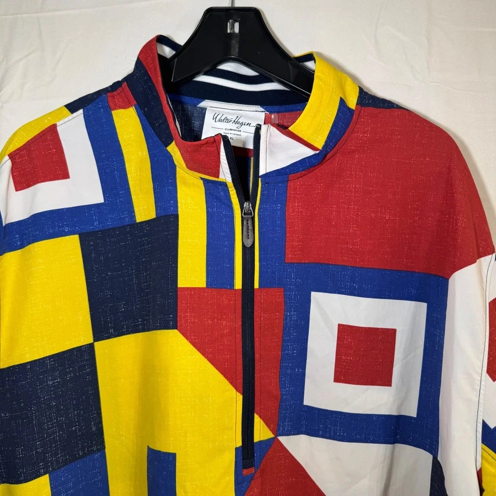 Walter Hagen Clubhouse Mens XL Sailing Flags 1/4‎ Zip Pullover Jacket NWT $98